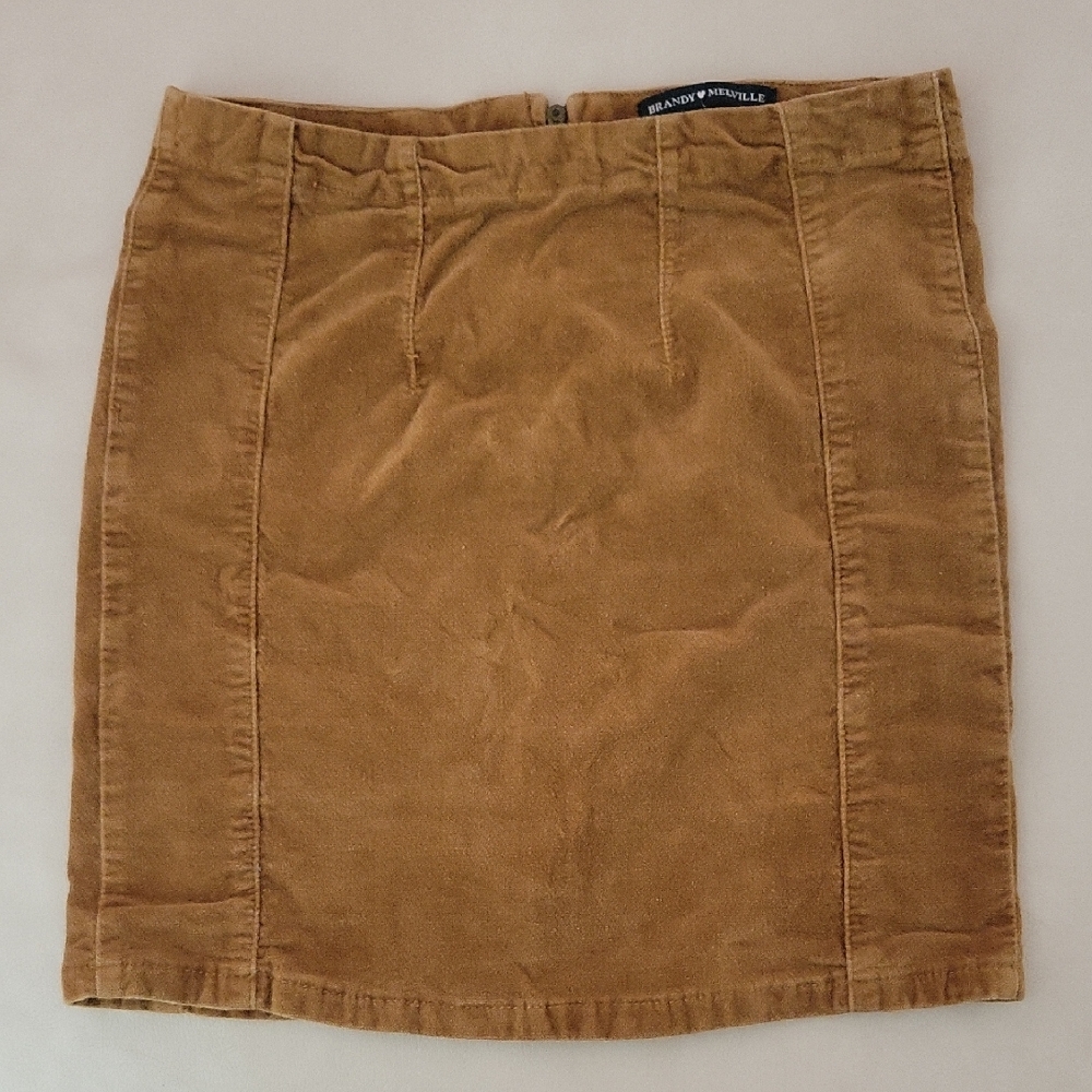 BRANDY MELVILLE Light Brown Corduroy Mini Skirt